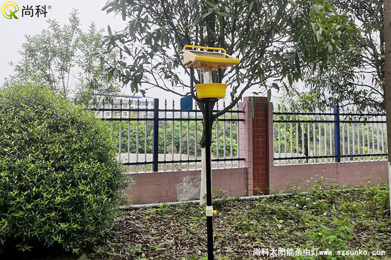 廣西南寧殺蟲(chóng)燈用于某單位園林公園效果圖片